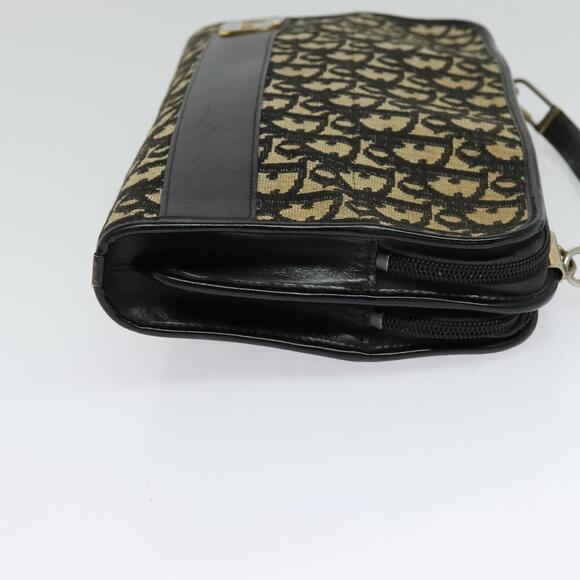 DIOR Trotter Canvas Shoulder Bag Navy Gold - Picture 5 of 12